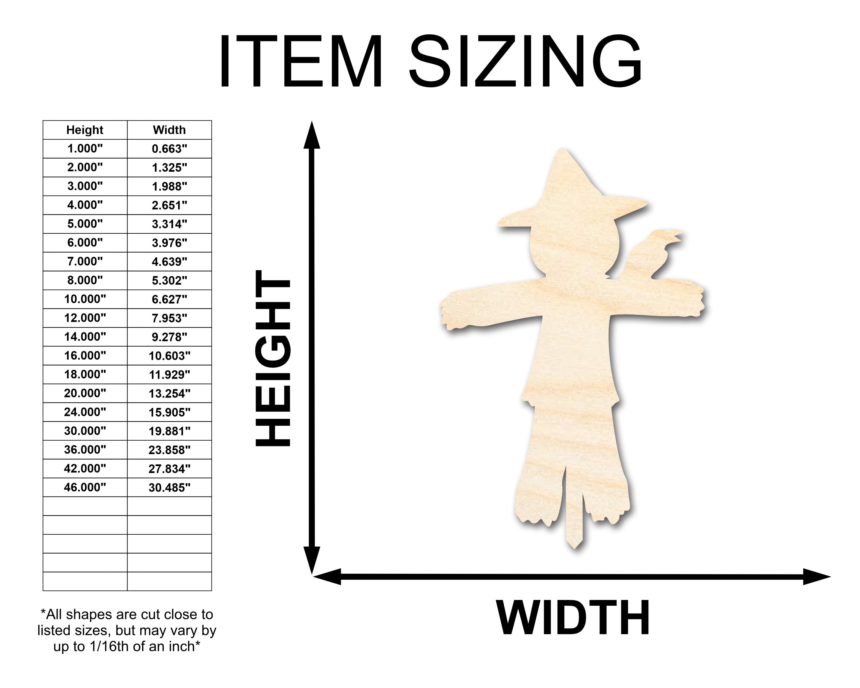 Unfinished Wood Scarecrow Shape - Craft - up to 46"