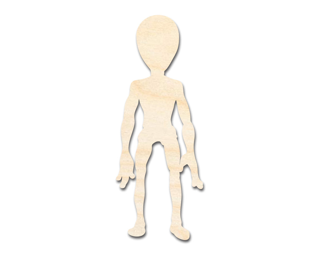 Unfinished Wood Grey Alien Shape - Craft - up to 46"