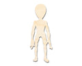 Unfinished Wood Grey Alien Shape - Craft - up to 46"