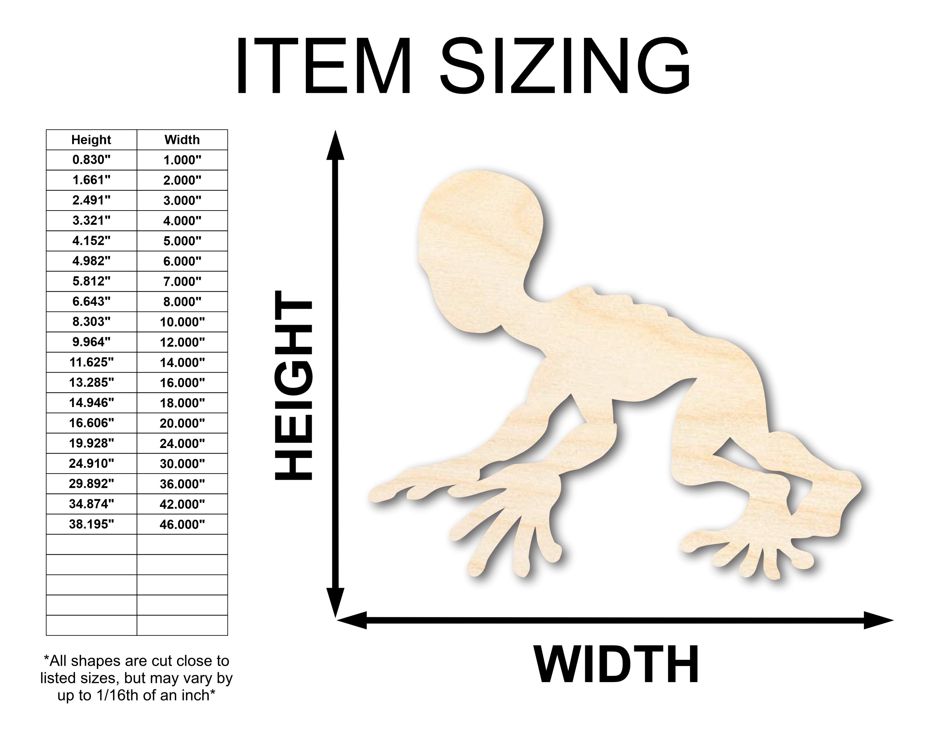 Unfinished Wood Dover Demon Shape - Craft - up to 46"