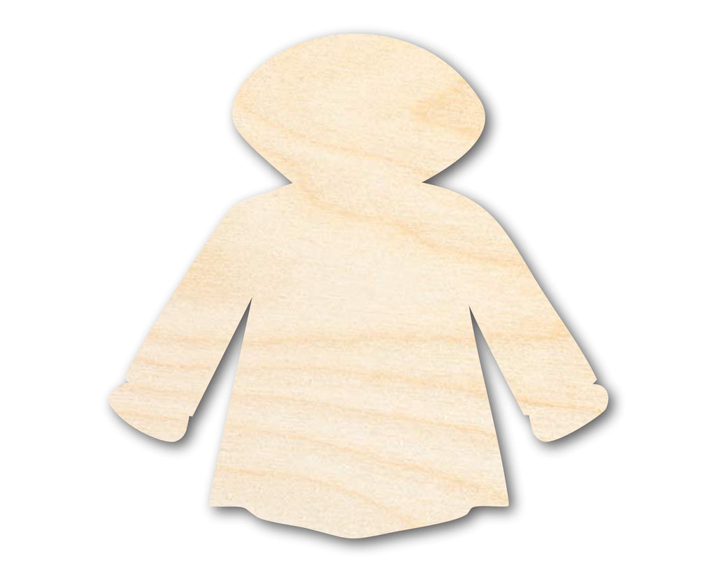 Unfinished Wood Raincoat Shape - Craft - up to 46"