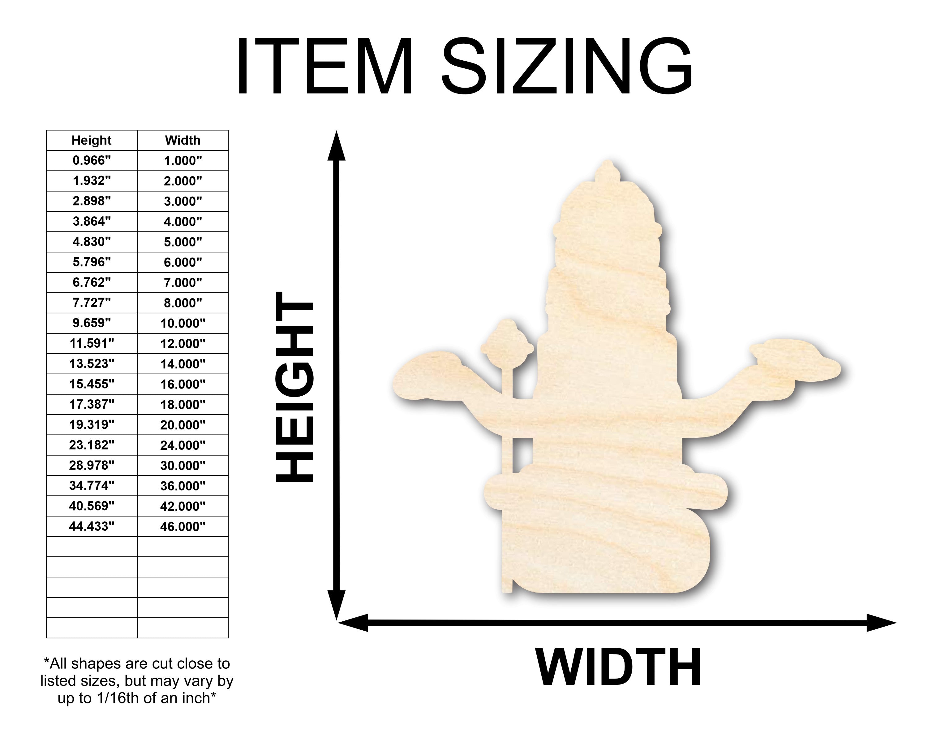 Unfinished Wood Vishnu Shape - Craft - up to 46"
