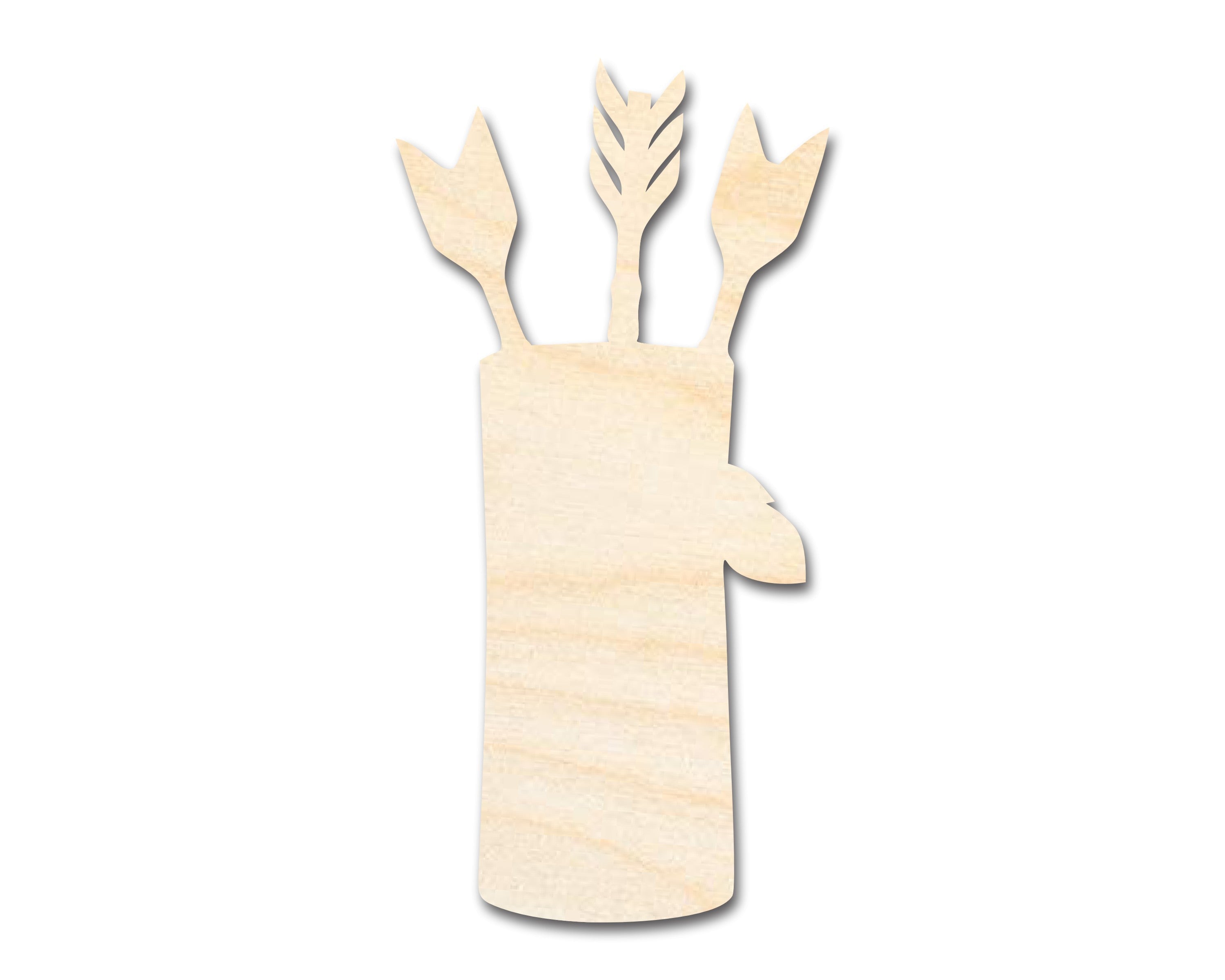 Unfinished Wood Arrow Quiver Shape | Craft Cutout | up to 46" DIY