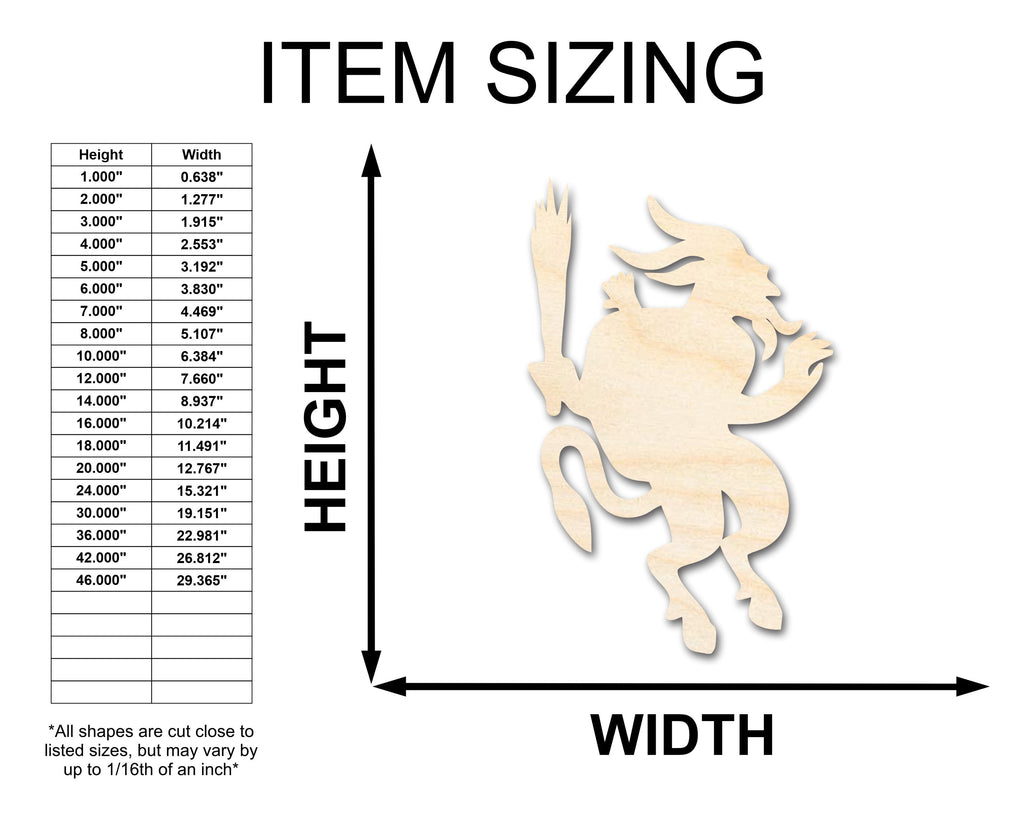 Unfinished Wood Krampus Shape | Craft Cutout | up to 46" DIY