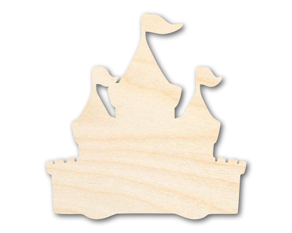Unfinished Wood Fairytale Castle Silhouette - Medieval Craft - up to 46" DIY