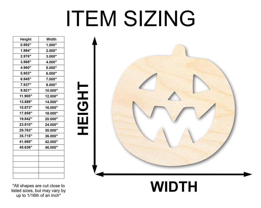 Unfinished Wood Jack-O-Lantern Shape | Craft Cutout | up to 46" DIY