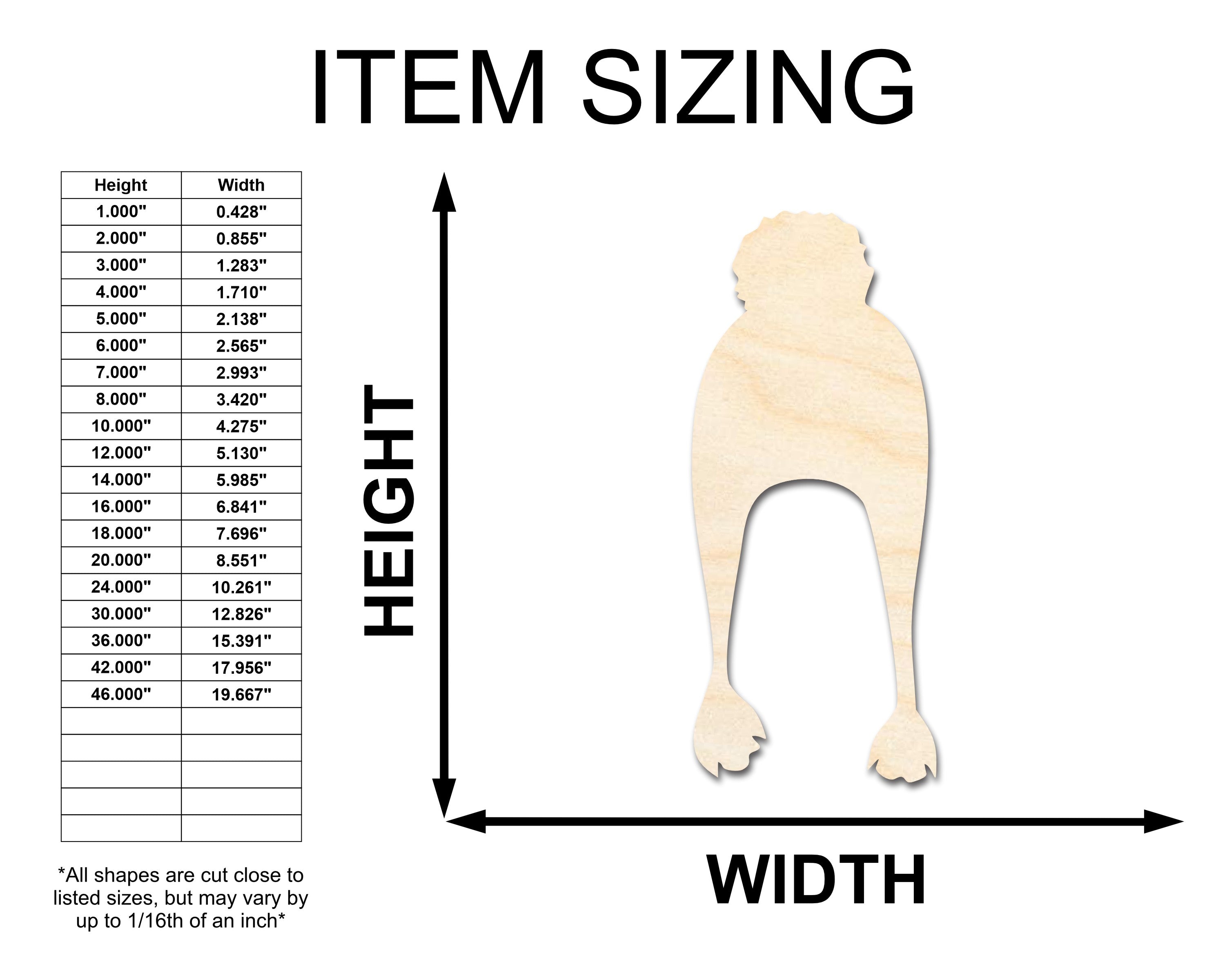Unfinished Wood Winter Hat Silhouette Shape - Craft - up to 46"