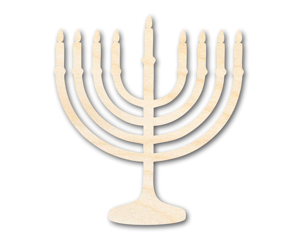 Unfinished Wood Hanukkah Menorah Shape - Craft - up to 46"