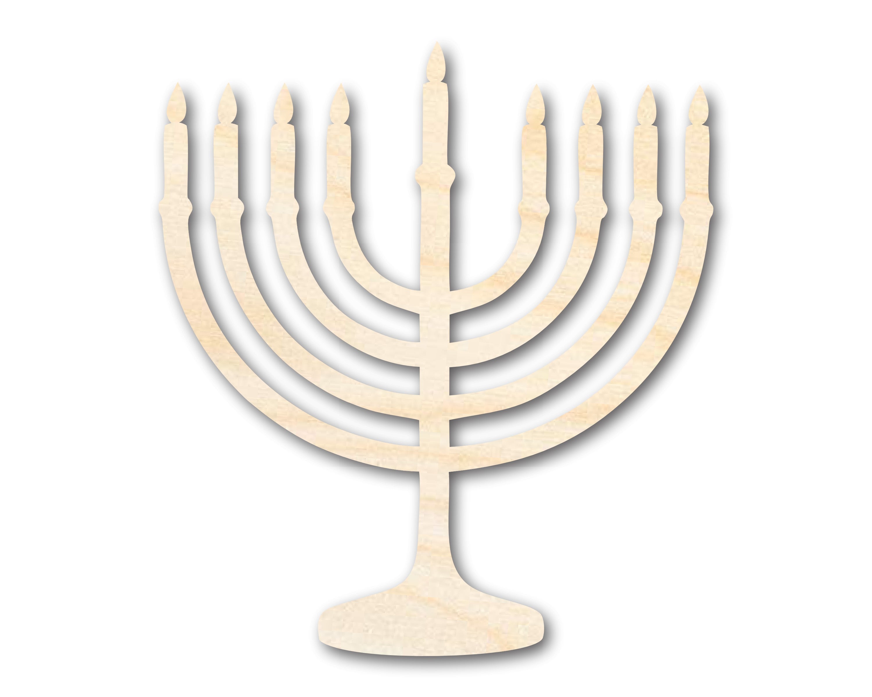 Unfinished Wood Hanukkah Menorah Shape - Craft - up to 46"