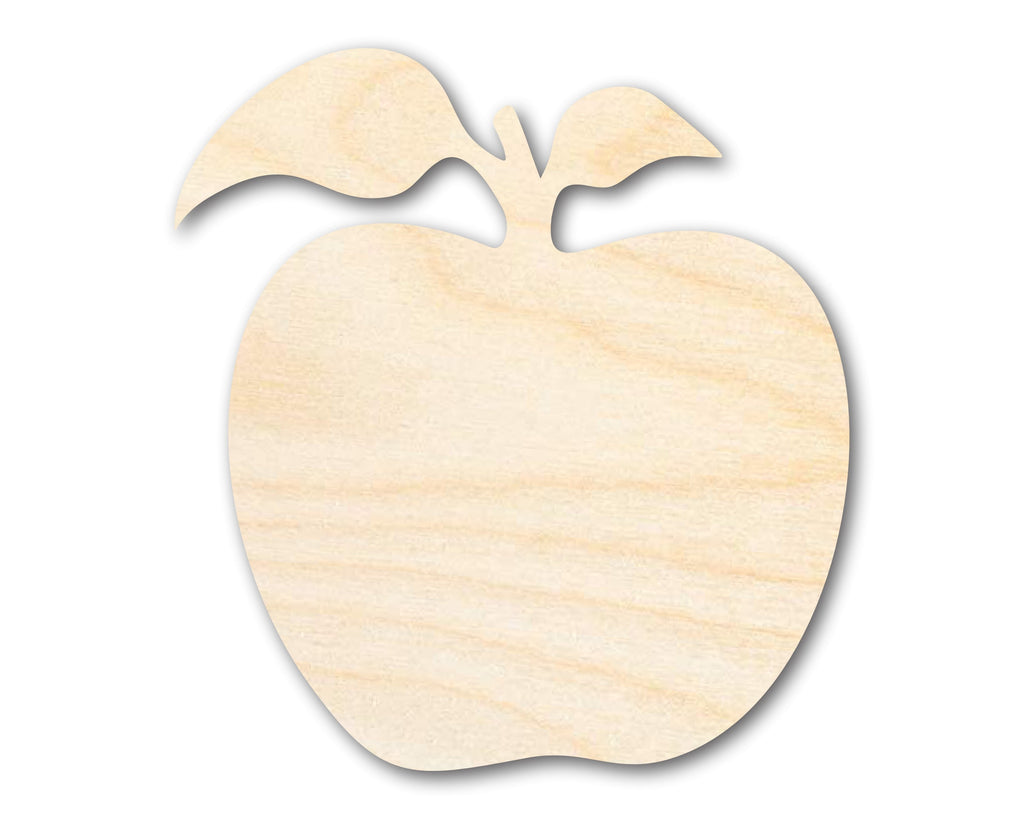 Unfinished Two Leaf Apple Shape | Craft Cutout | up to 46" DIY