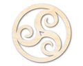Unfinished Wood Triskele Shape - Celtic Symbol Craft - up to 46"