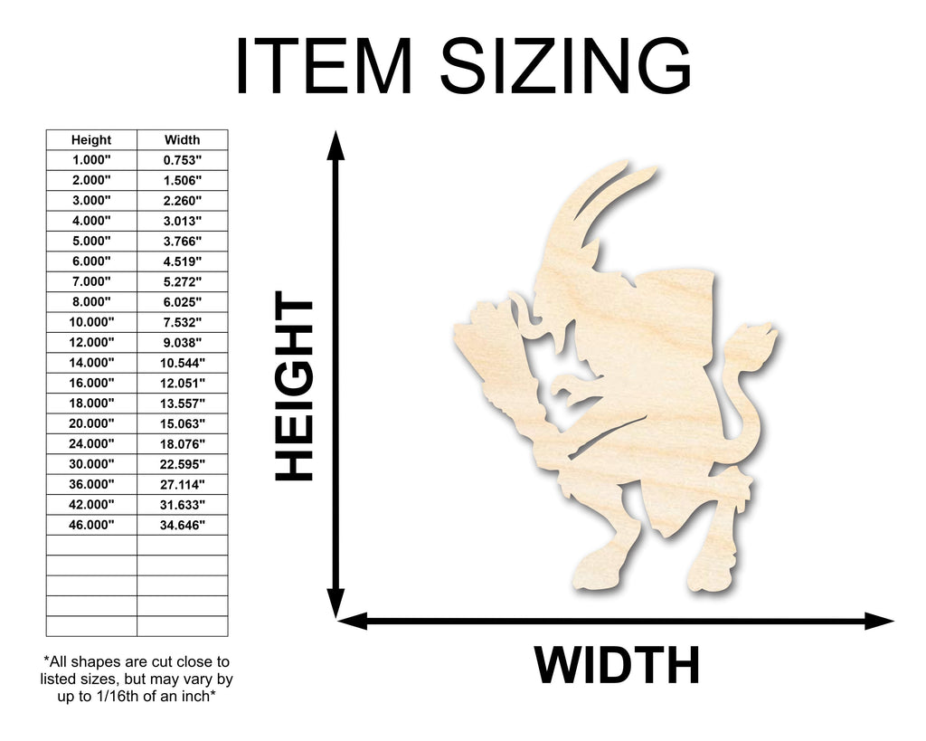 Unfinished Krampus Shape | Craft Cutout | up to 46" DIY