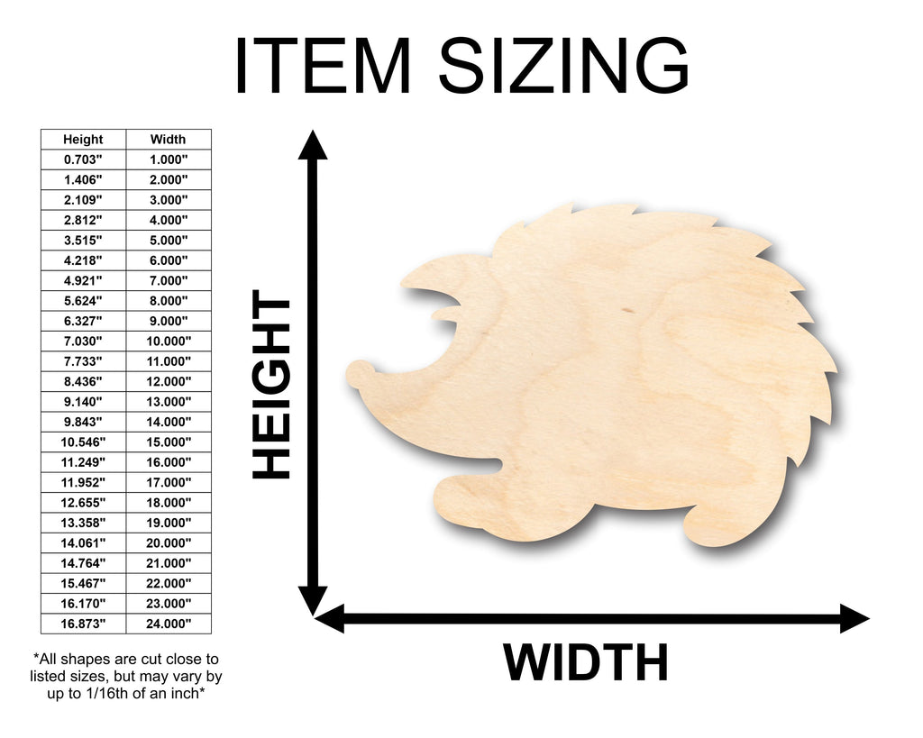 Unfinished Wood Baby Porcupine Shape - Craft - up to 46" DIY