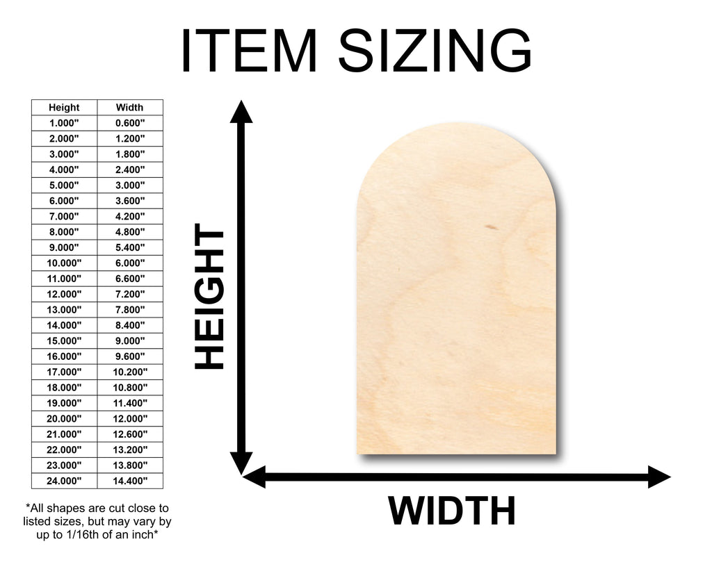 Unfinished Wood Blank Tombstone Shape - Craft - up to 46" DIY