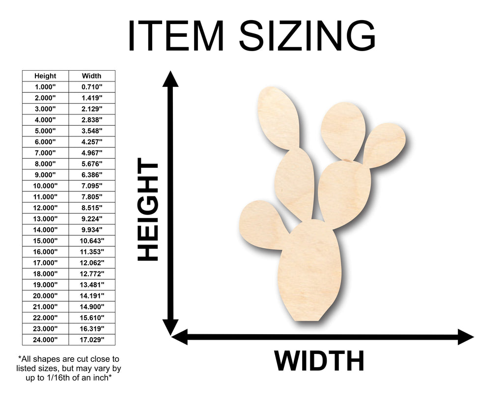 Unfinished Wood Cactus Shape - Craft - up to 46" DIY