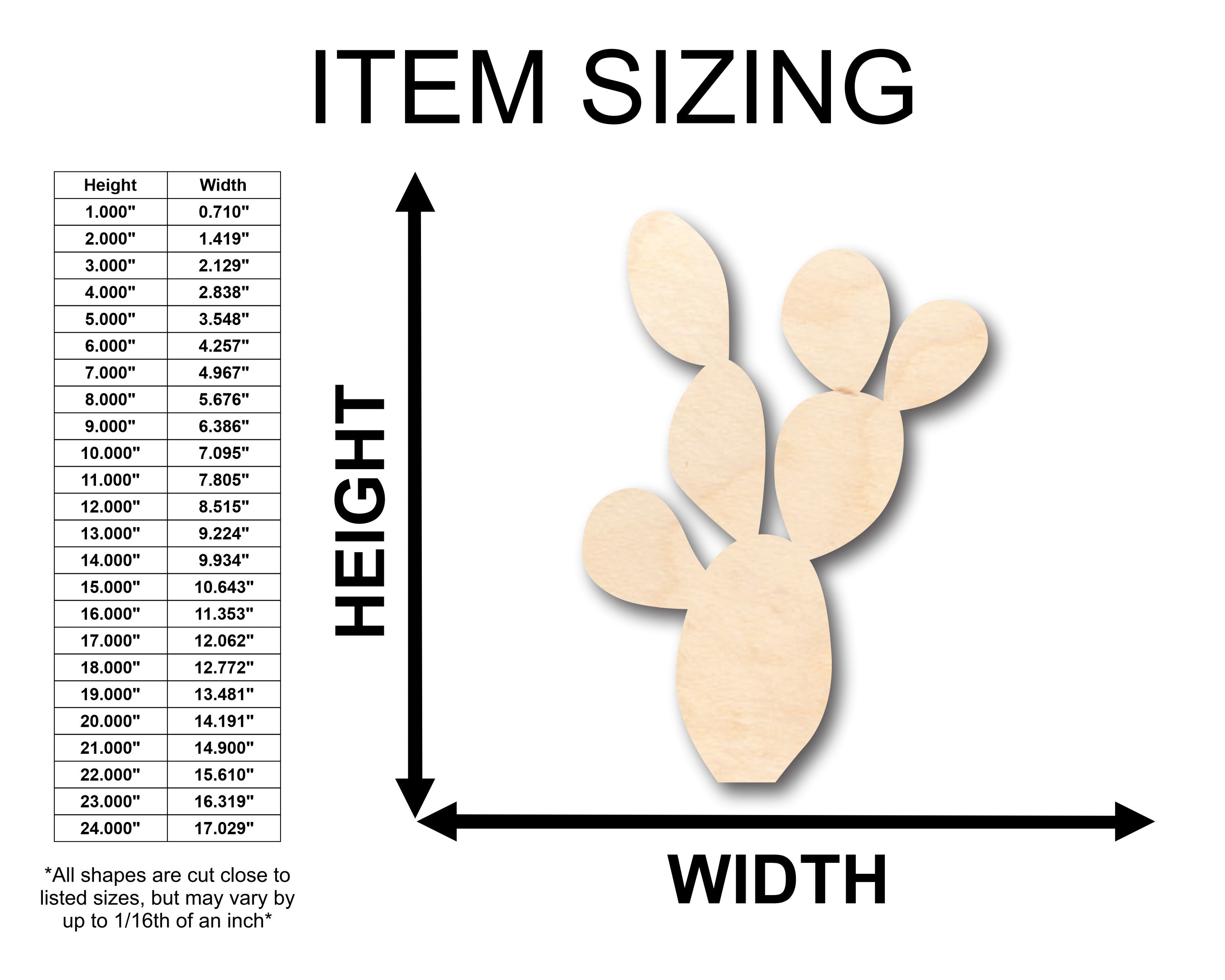 Unfinished Wood Cactus Shape - Craft - up to 46" DIY
