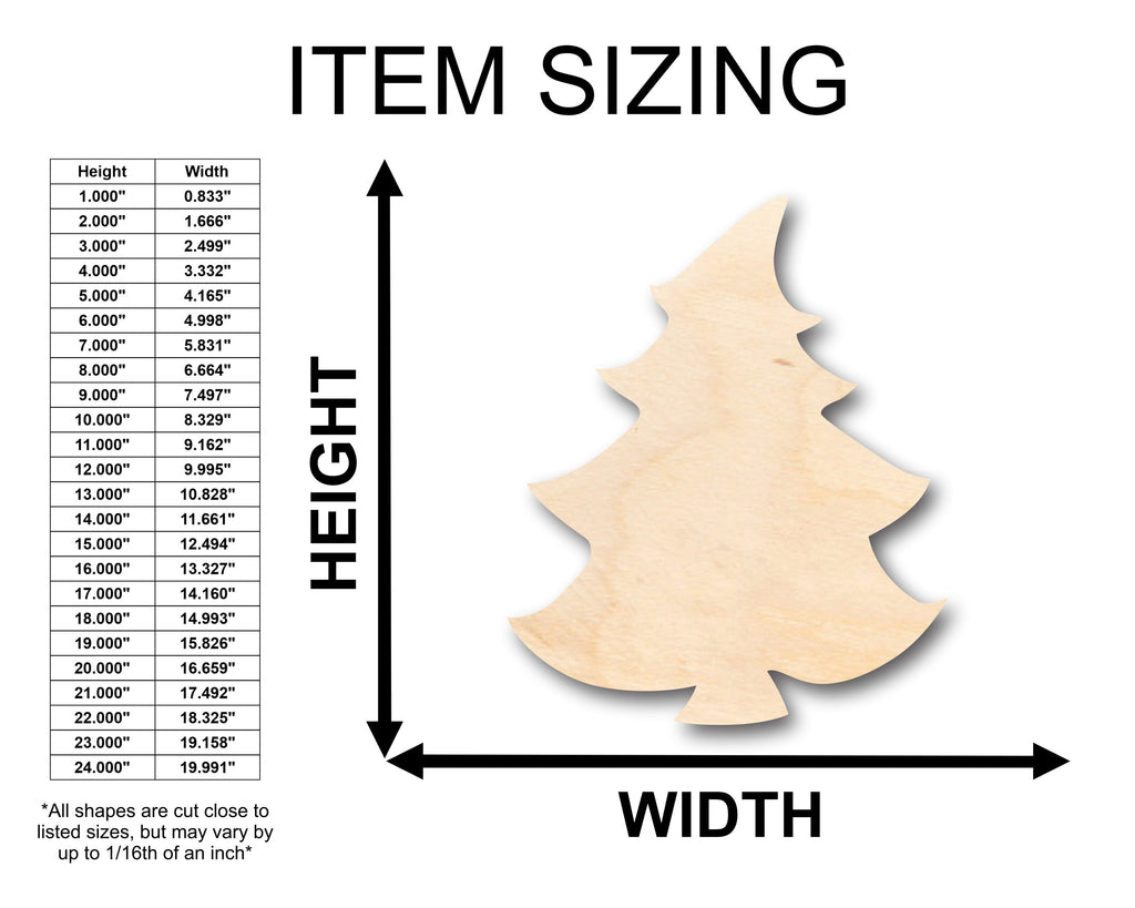 Unfinished Wood Cartoon Christmas Tree Shape - Craft - up to 46" DIY