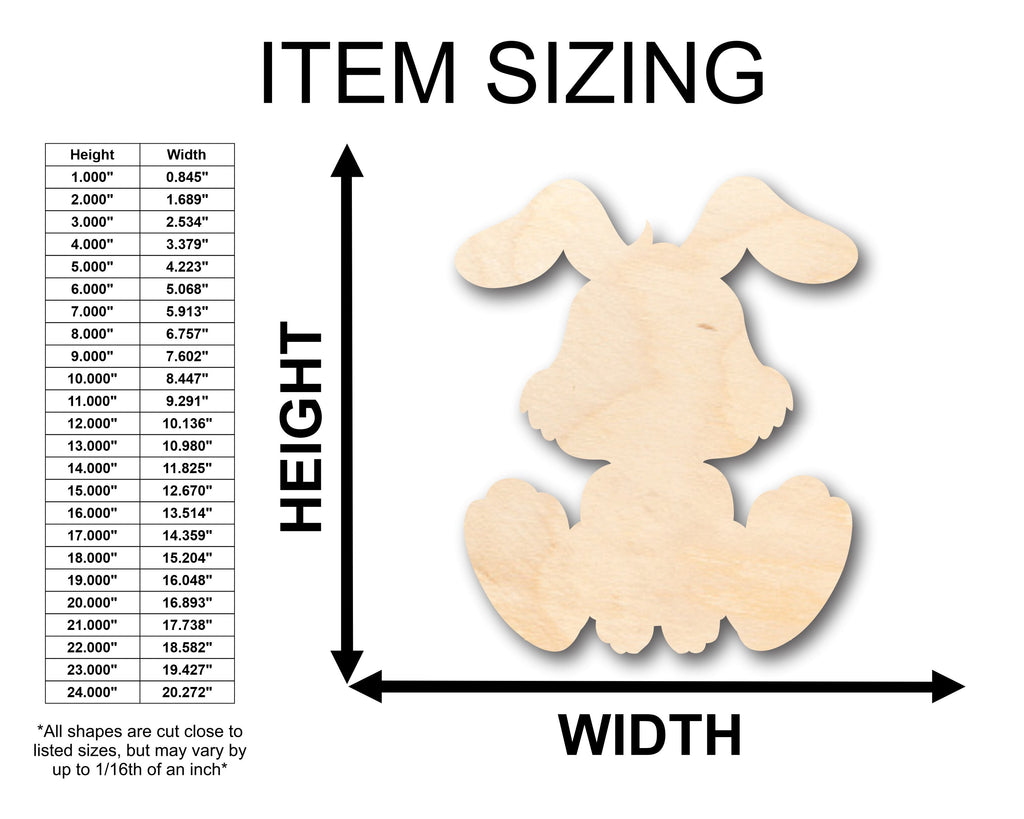 Unfinished Wood Cute Bunny Shape - Craft - up to 46" DIY