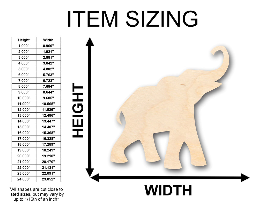 Unfinished Wood Elephant Shape - Craft - up to 46" DIY
