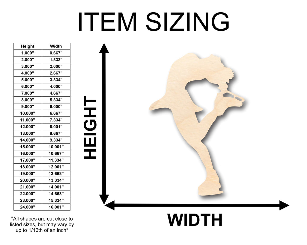 Unfinished Wood Figure Skating Shape - Craft - up to 46" DIY