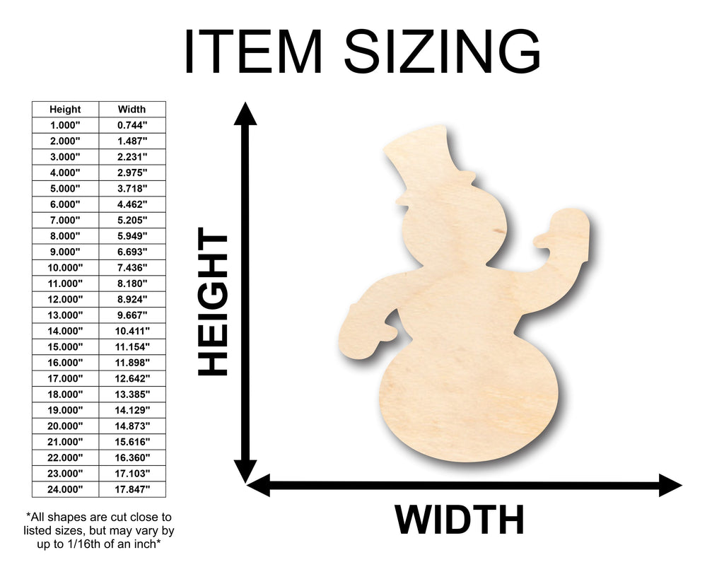Unfinished Wood Friendly Snowman Shape - Craft - up to 46" DIY