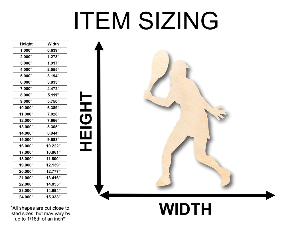 Unfinished Wood Girl Tennis Shape - Craft - up to 46" DIY