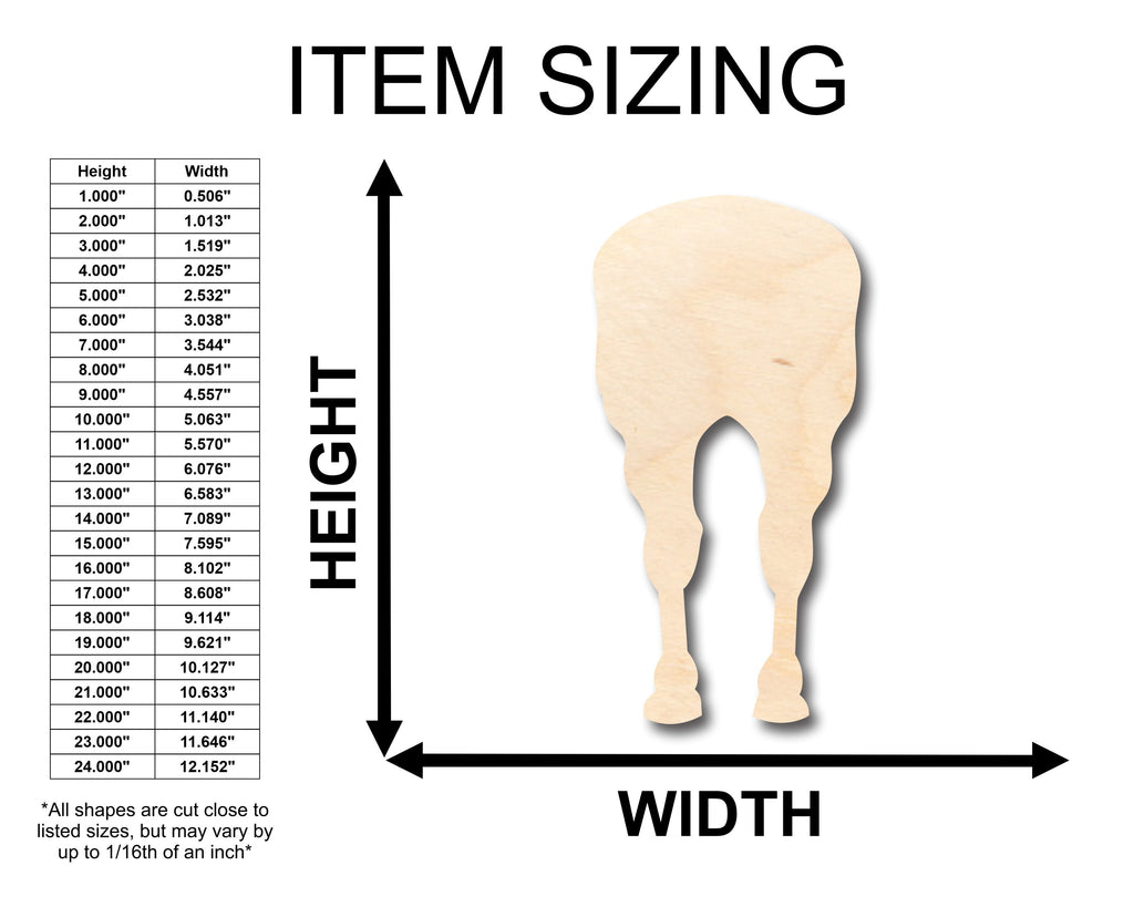 Unfinished Wood Horse Backside Shape - Craft - up to 46" DIY
