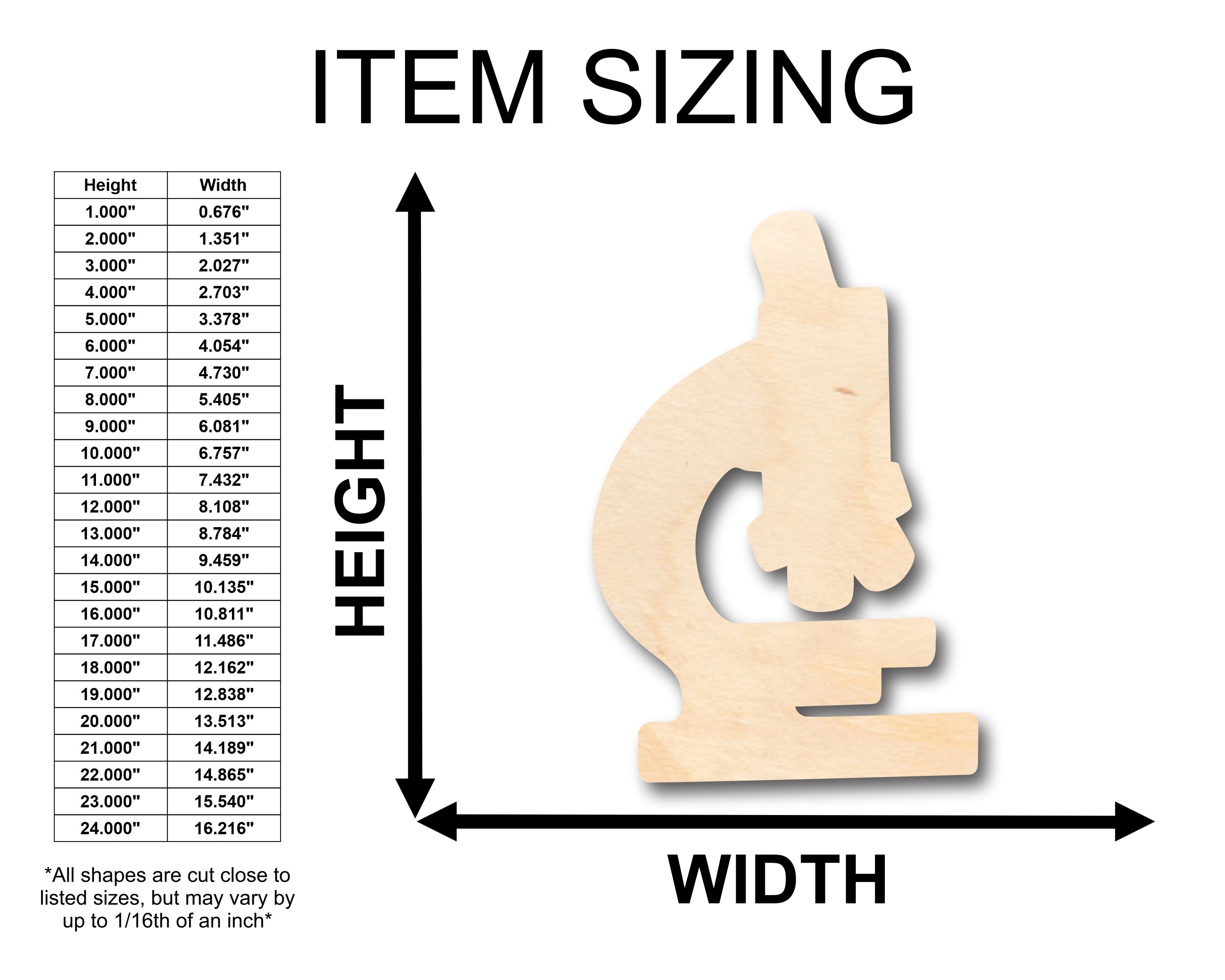 Unfinished Wood Microscope Shape - Craft - up to 46" DIY