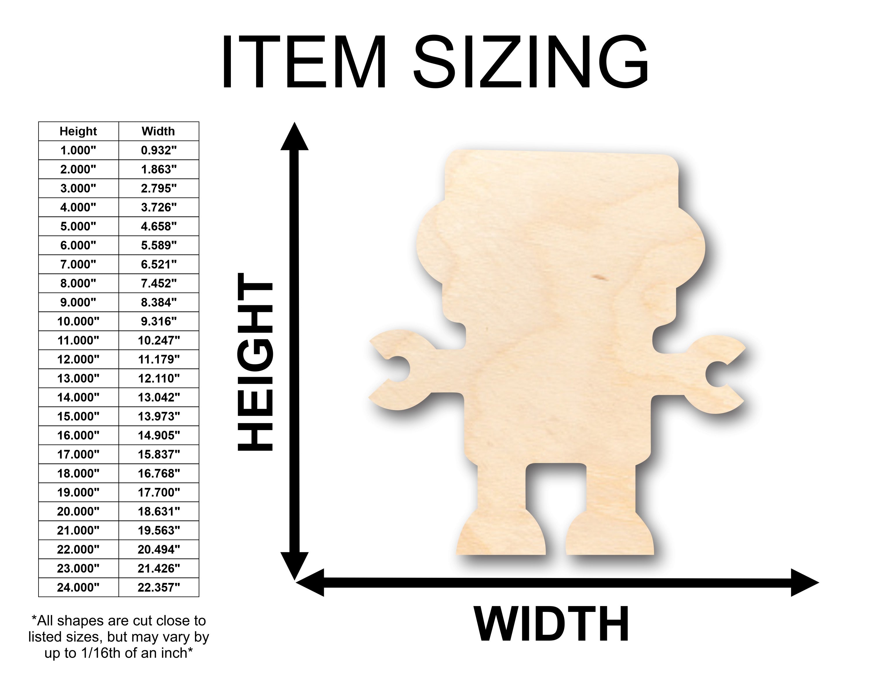 Unfinished Wood Robot Shape - Craft - up to 46" DIY