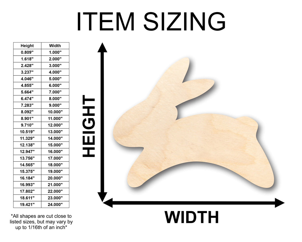 Unfinished Wood Simple Bunny Shape - Craft - up to 46" DIY