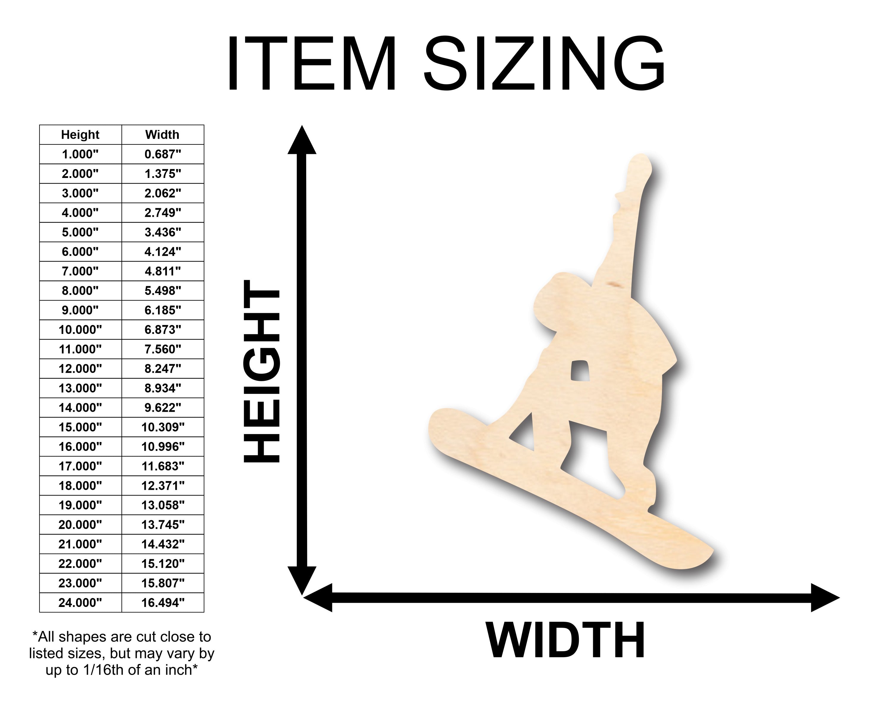 Unfinished Wood Snowboarding Shape - Craft - up to 46" DIY