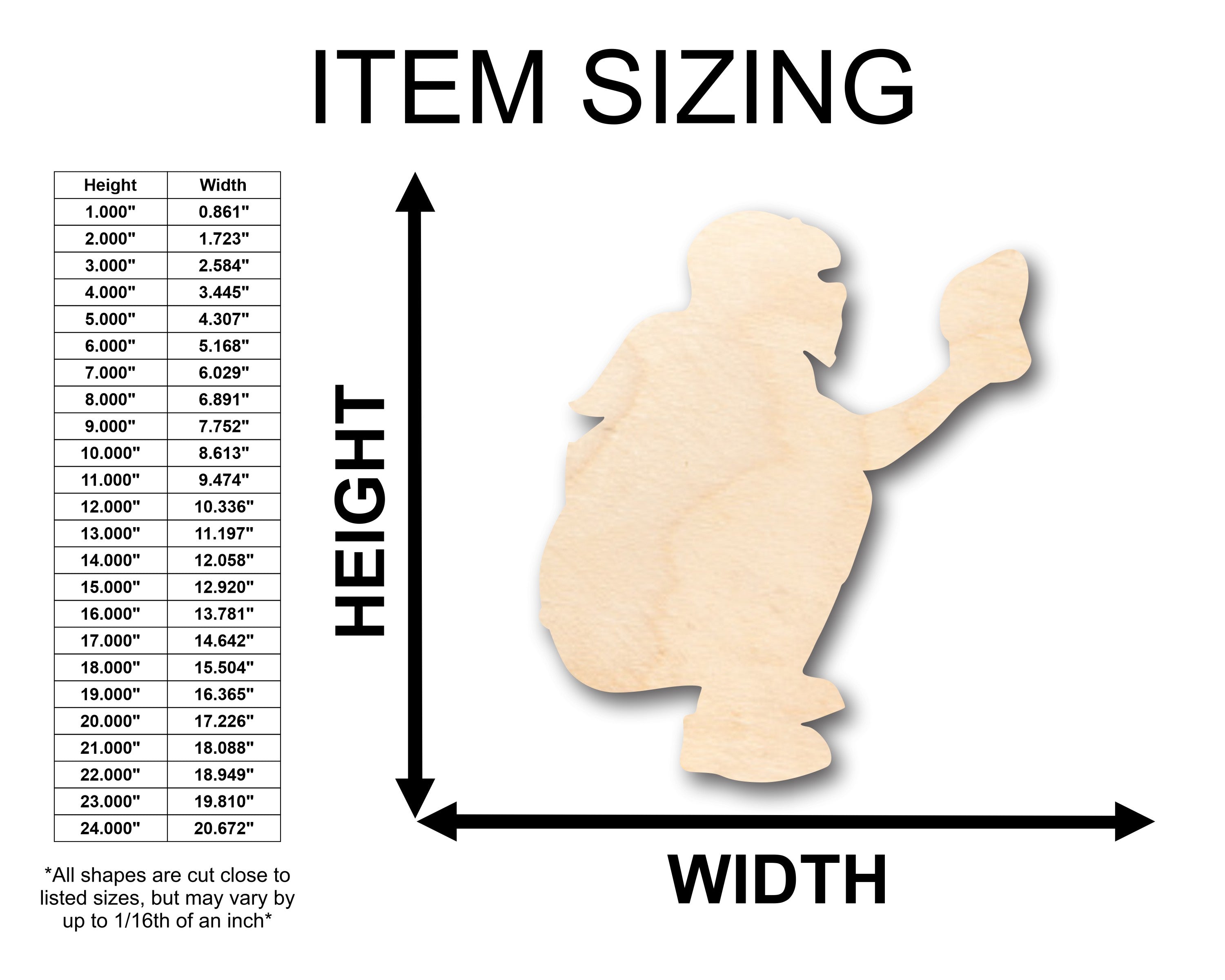 Unfinished Wood Softball Catcher Shape - Craft - up to 46" DIY