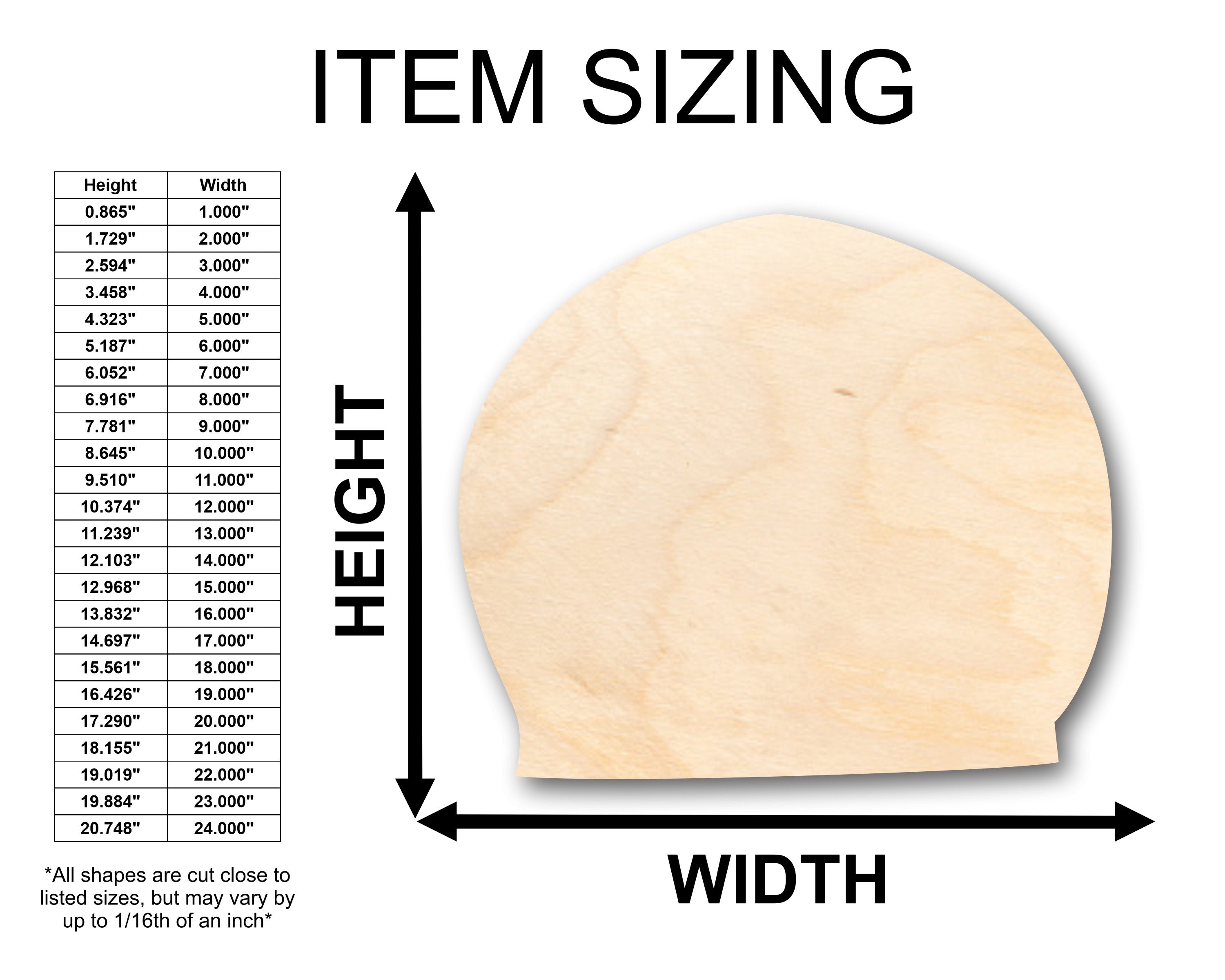 Unfinished Wood Swim Cap Shape - Craft - up to 46" DIY