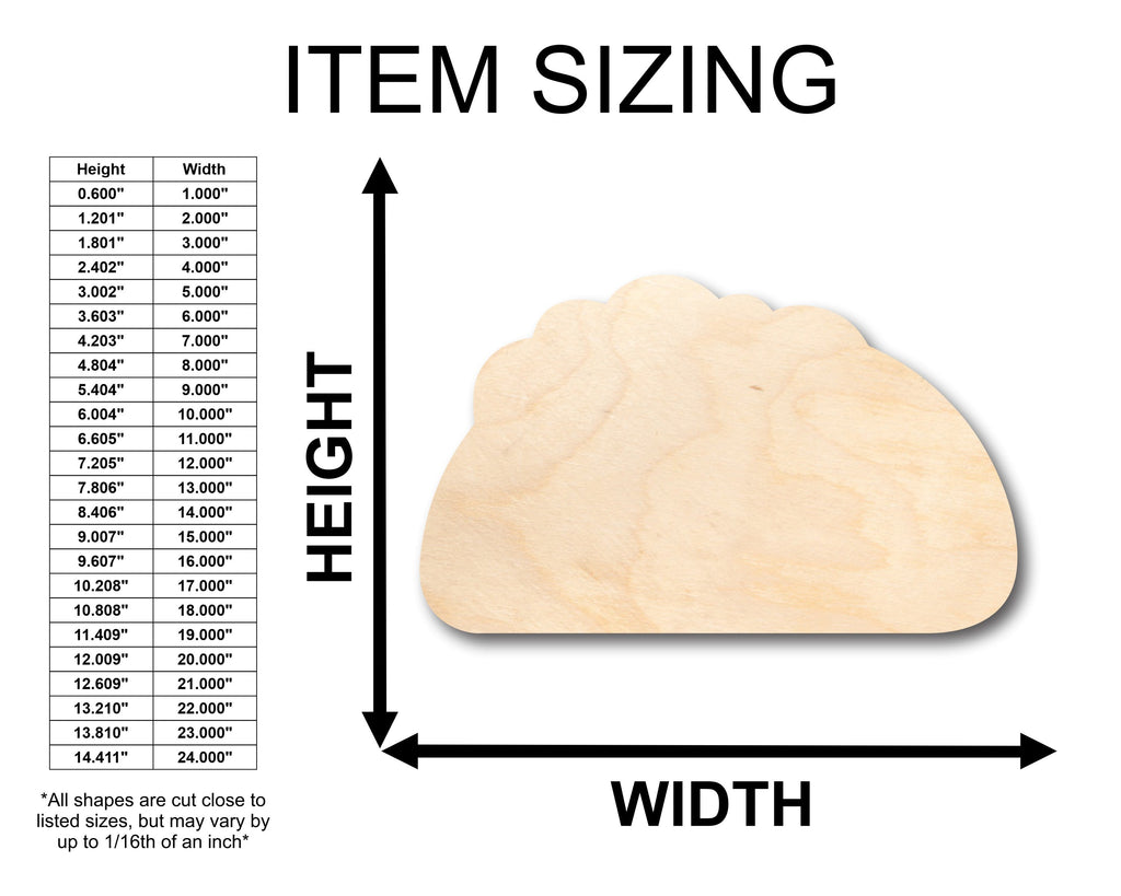 Unfinished Wood Taco Shape - Craft - up to 46" DIY