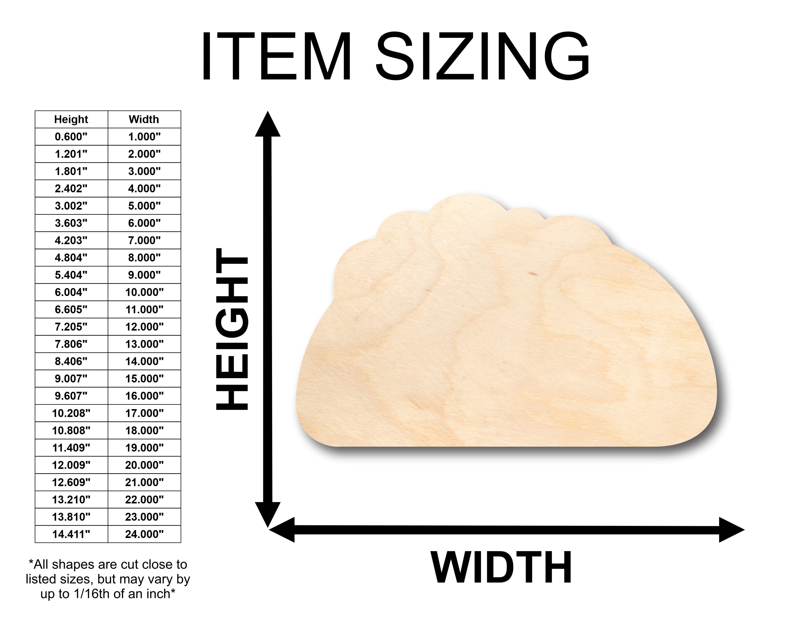 Unfinished Wood Taco Shape - Craft - up to 46" DIY