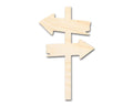 Unfinished Wood Directional Sign Post Silhouette | DIY Craft Cutout | up to 46" DIY