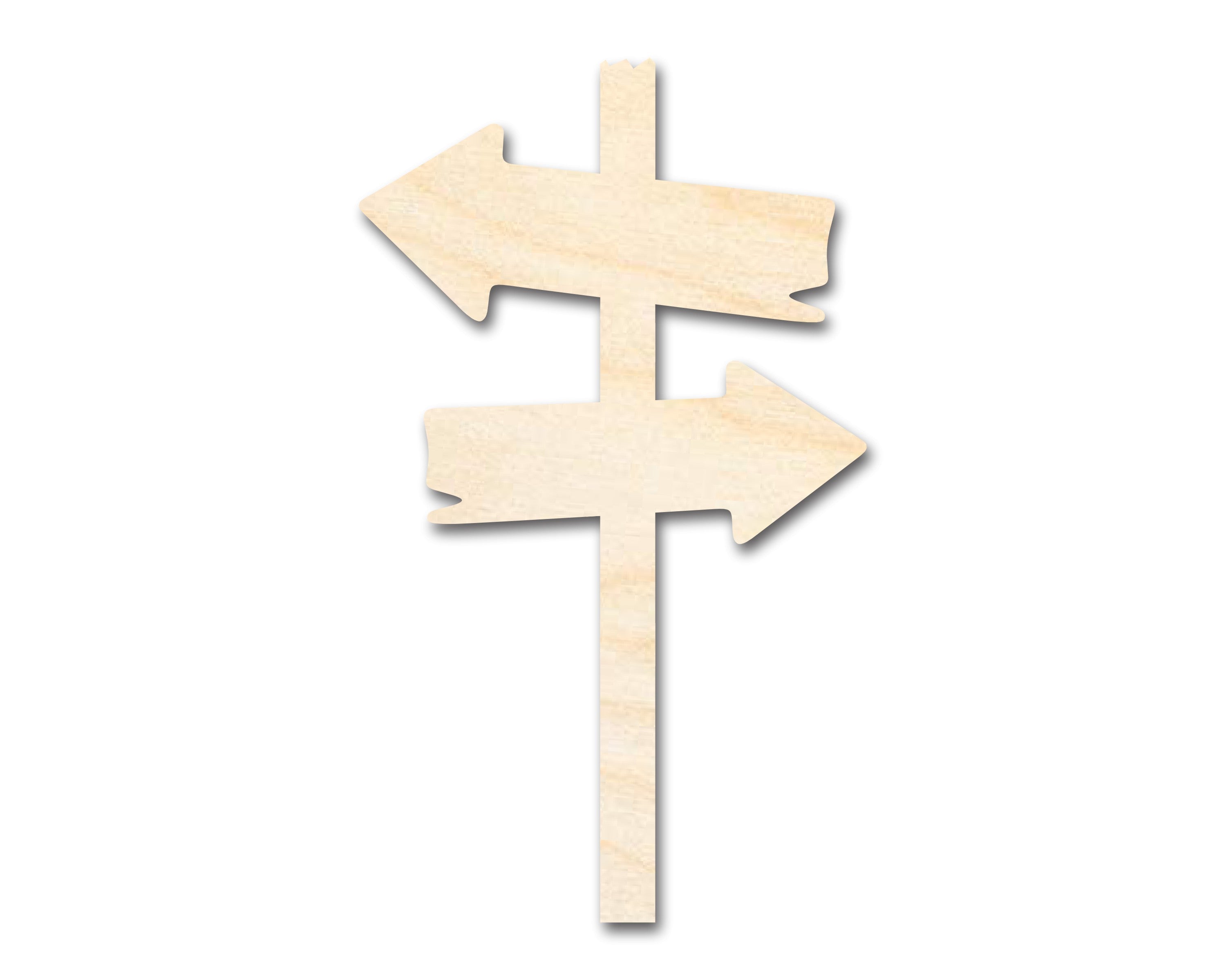 Unfinished Wood Directional Sign Post Silhouette | DIY Craft Cutout | up to 46" DIY