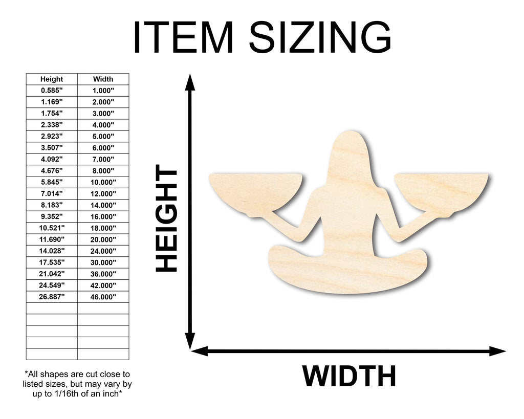 Unfinished Wood Libra Scales Shape - Zodiac Craft - up to 46"
