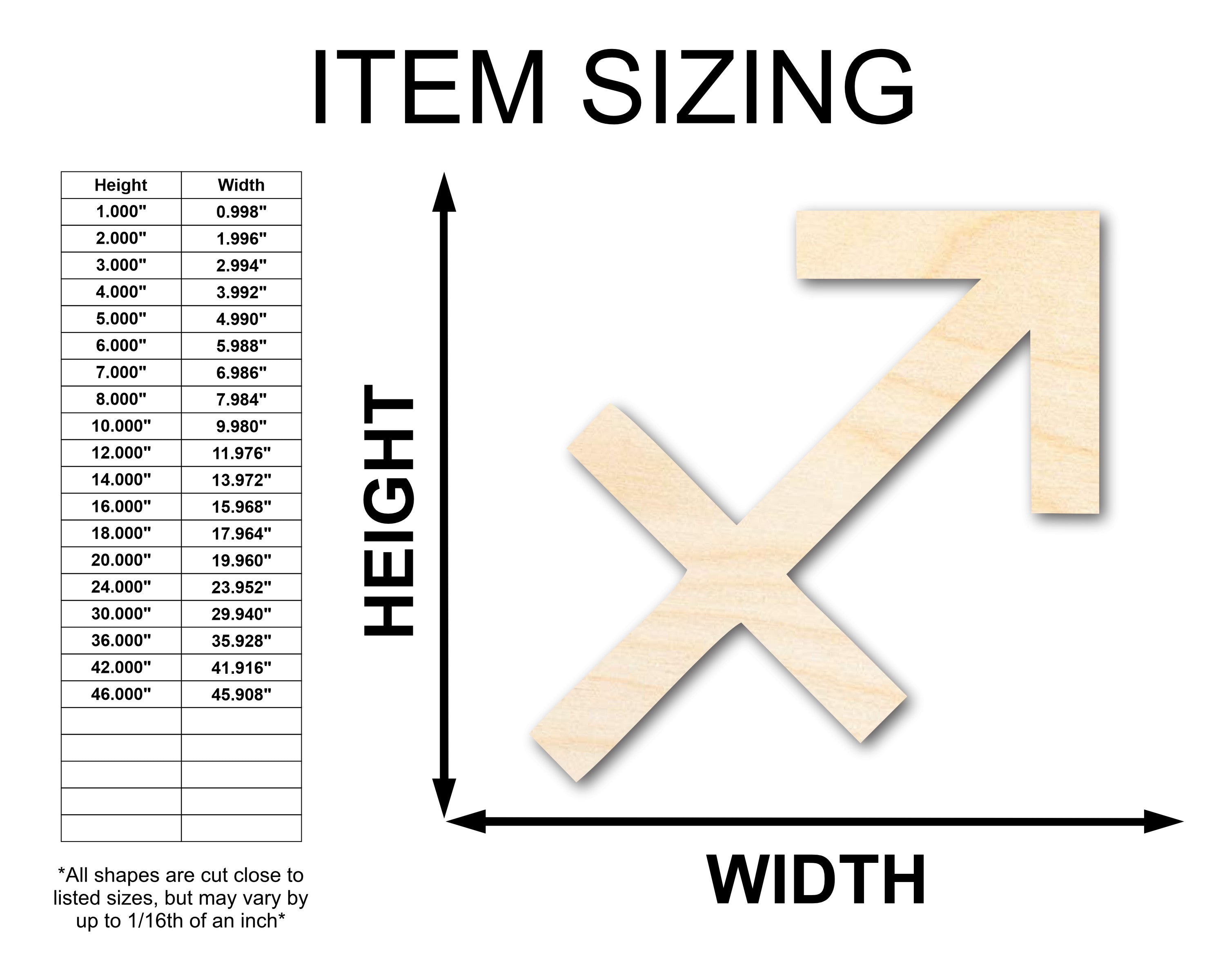 Unfinished Wood Sagittarius Sign Shape - Zodiac Craft - up to 46"