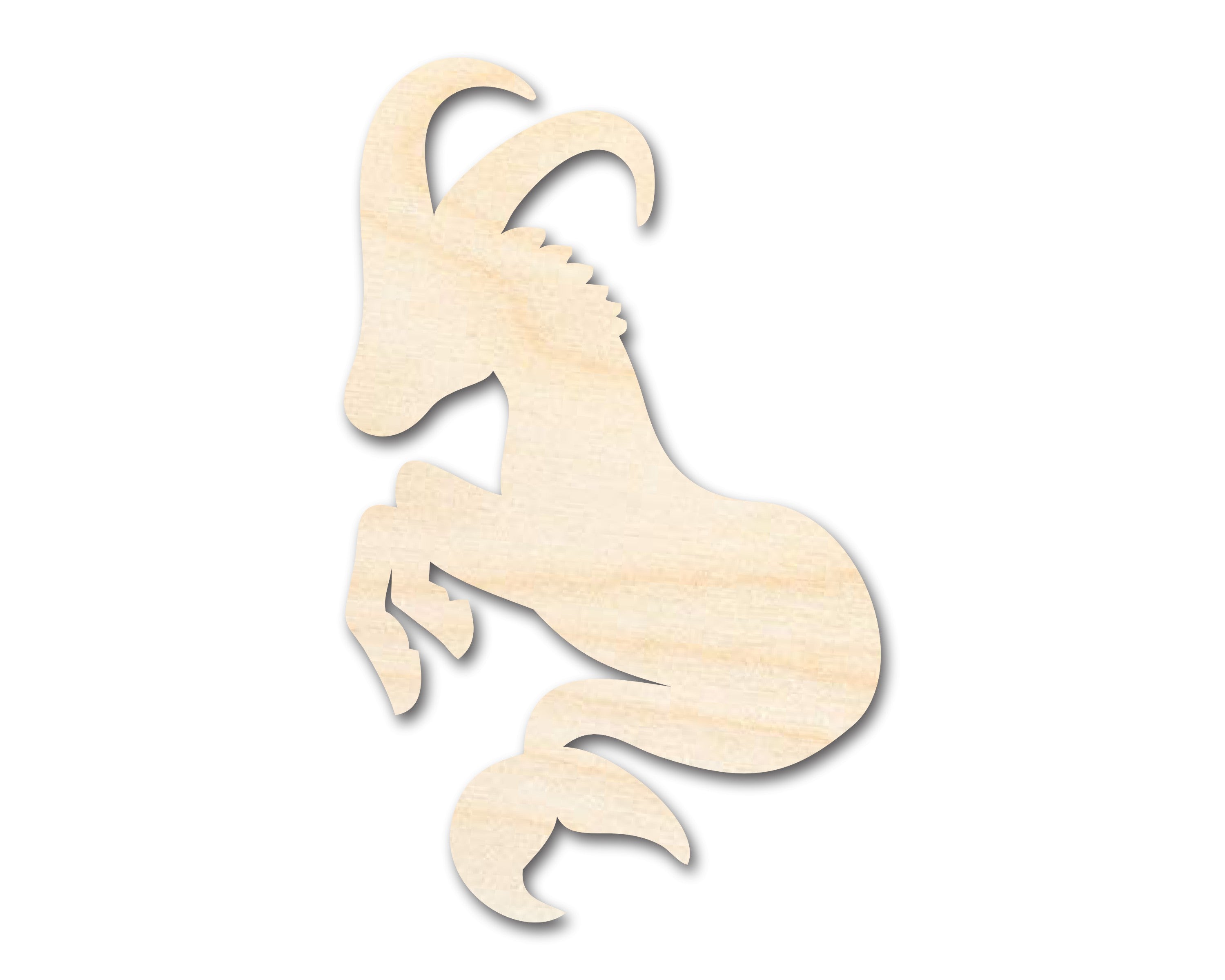 Unfinished Wood Capricorn Sea Goat Shape - Zodiac Craft - up to 46"