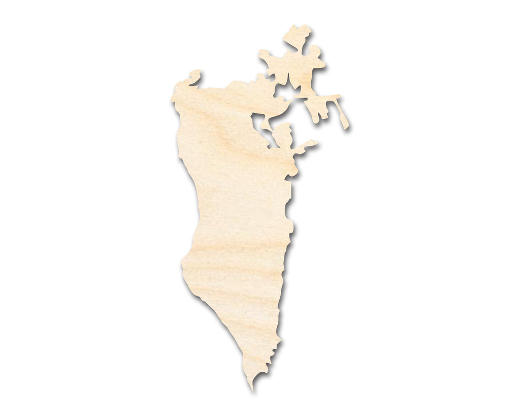 Unfinished Wood Bahrain Country Shape - Middle East Craft - up to 46" DIY