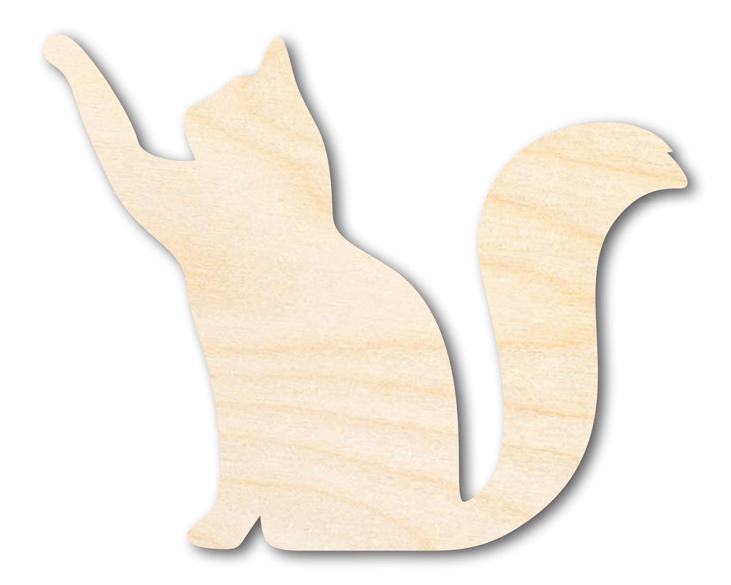 Unfinished Wood Reaching Cat Shape - Cat Craft - up to 46" DIY