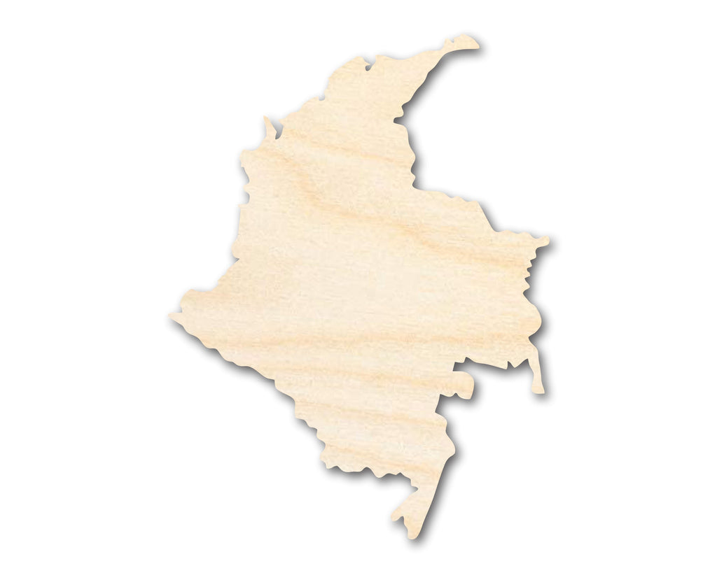Unfinished Wood Columbia Country Shape - South America Craft - up to 46" DIY