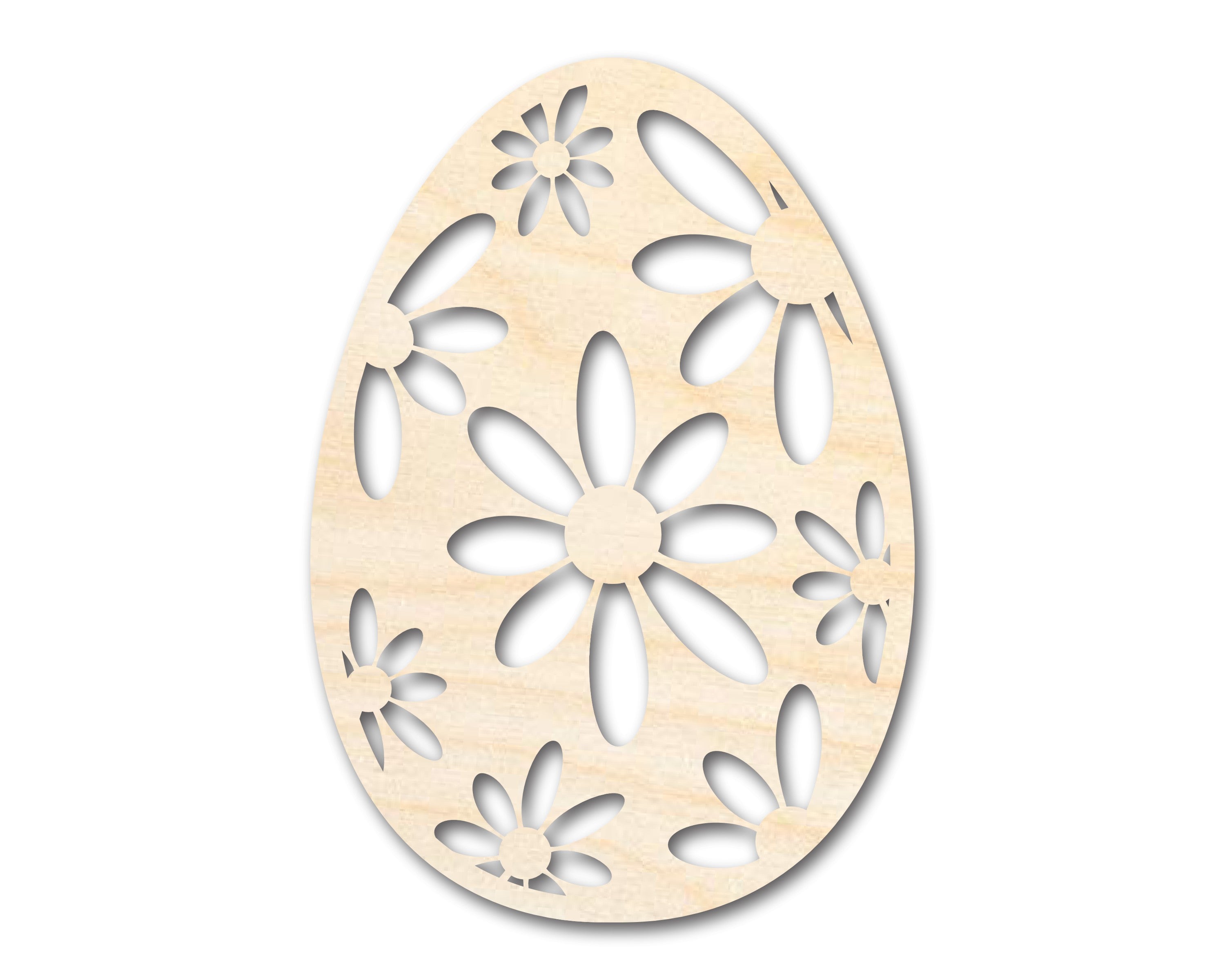 Unfinished Wood Daisy Egg Shape - Easter Craft - up to 46" DIY