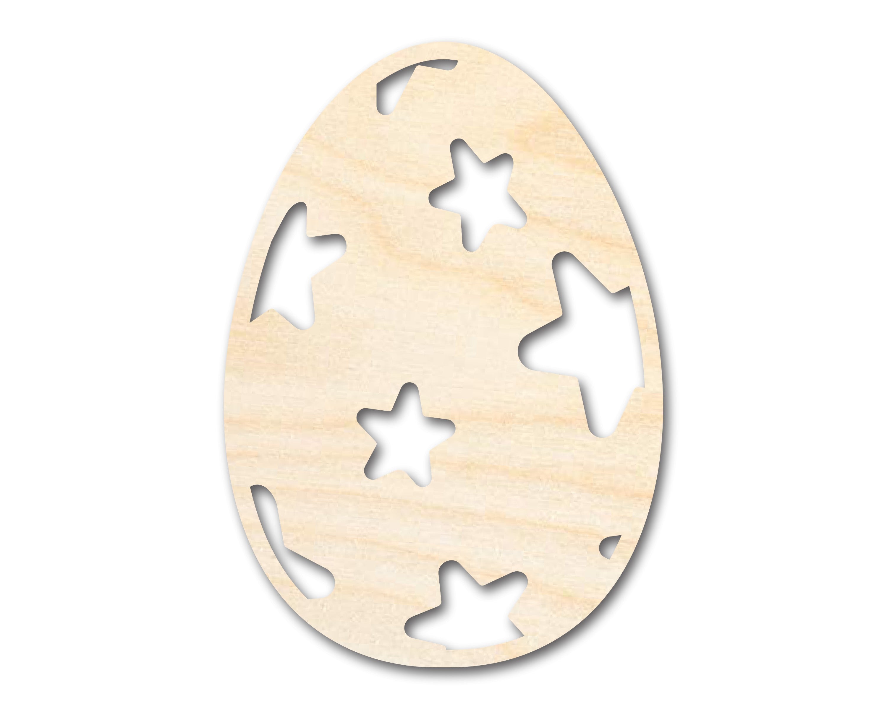 Unfinished Wood Starry Egg Shape - Easter Craft - up to 46" DIY