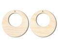 Unfinished Wood Hollow Circle Earring Blank Pair - DIY Jewelry Craft - Available in 1" to 3"