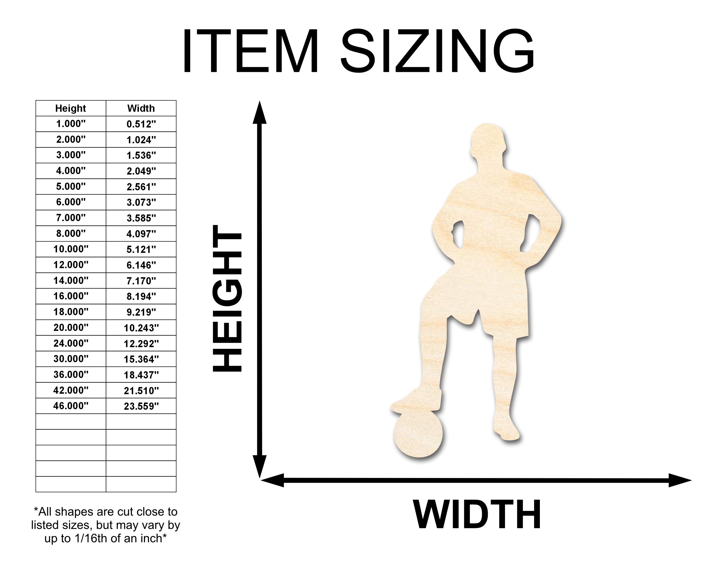 Unfinished Wood Soccer Player Silhouette | DIY Sports Craft Cutout | up to 46" DIY