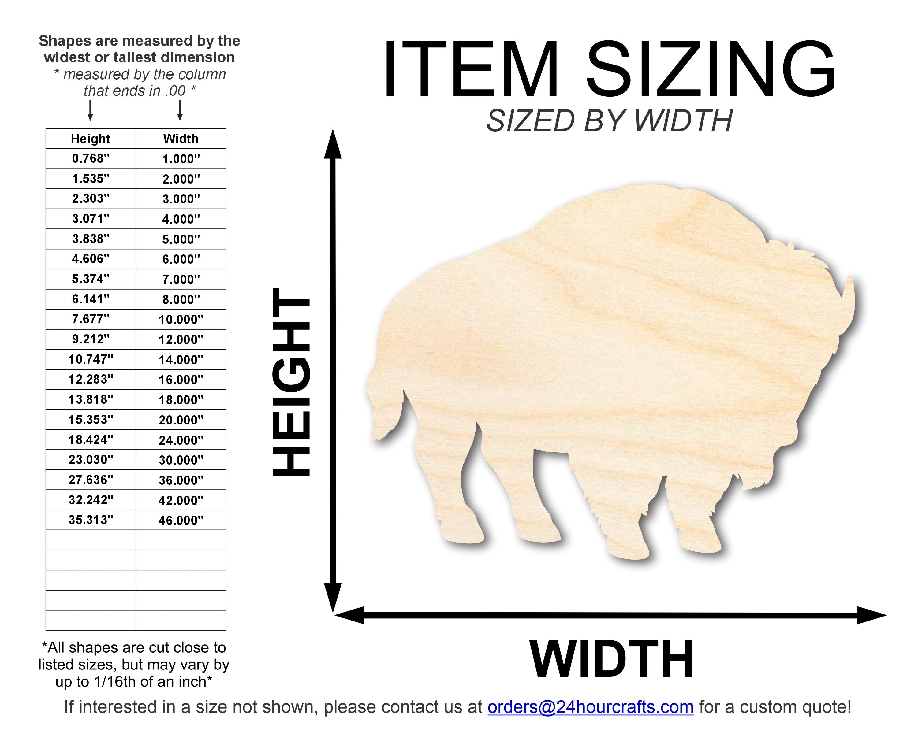 Unfinished Wood Buffalo Bison Silhouette | DIY Native American Craft Cutout | up to 46" DIY