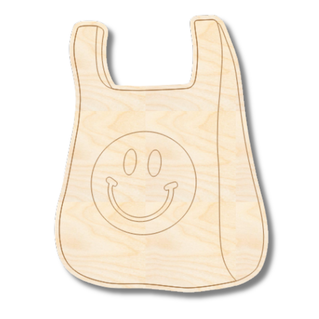 Unfinished Wood Etched Take Out Bag Shape | Paint By Line Crafts | up to 30" DIY