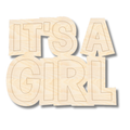 Unfinished Wood Etched It's A Girl Shape | Paint By Line Crafts | up to 30" DIY